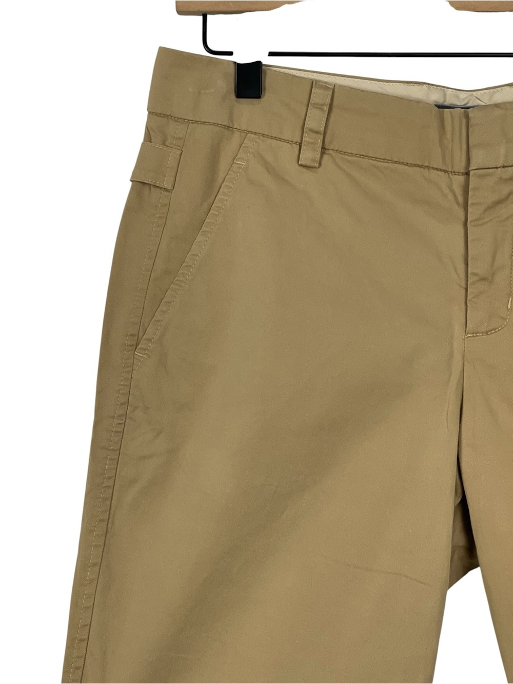 Vince Bermuda Shorts Side Buckle Cotton Twill Tan Size 8 - Picture 3 of 8